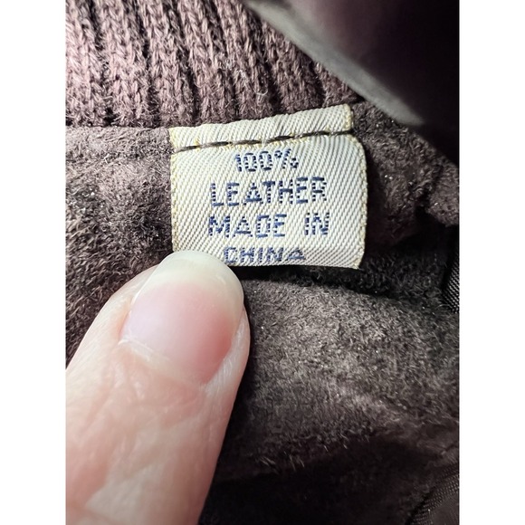 Vintage Himalaya 100% Leather 2X BIG Suede Bomber Jacket Chocolate Brown - Picture 3 of 11